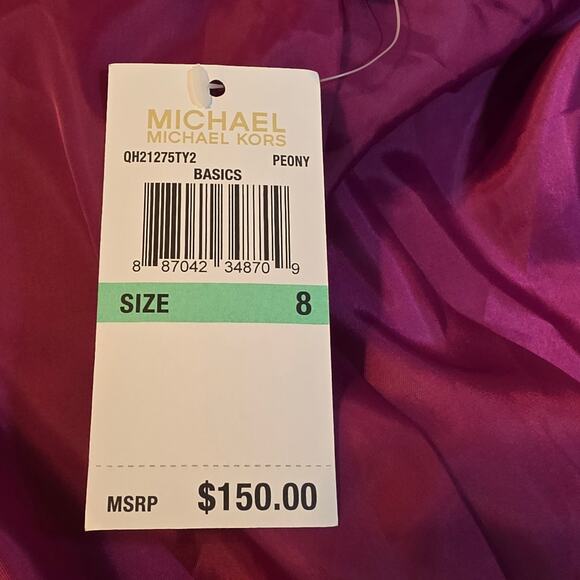 Michael Kors Magenta Ruched Sleeve Blazer NWT Sz 8 - Picture 10 of 13